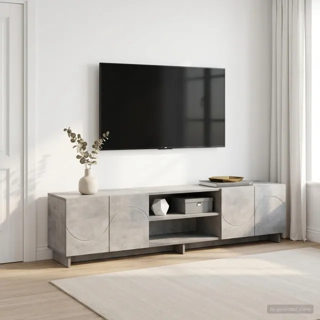 vidaXL TV-standaard 180 x 34,5 x 40 cm Betongrijs Bewerkt hout