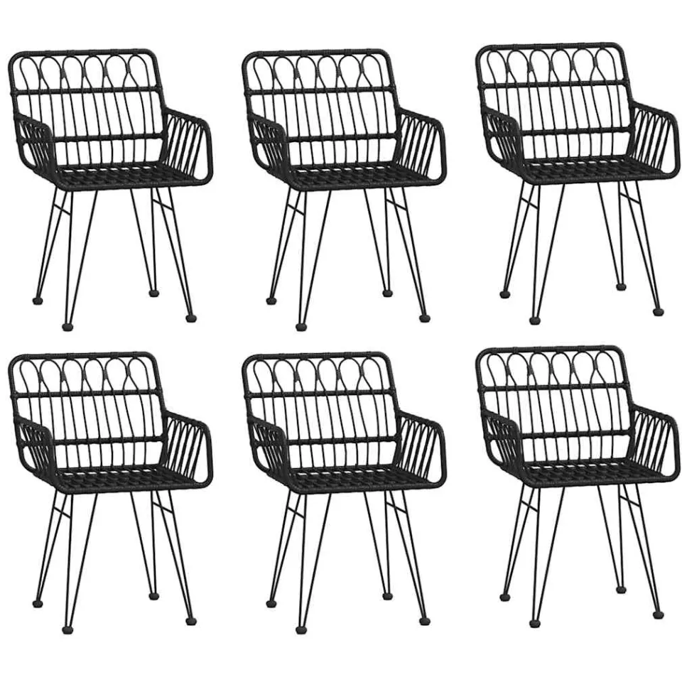 vidaXL 7-delige Tuinset poly rattan zwart, foto 3