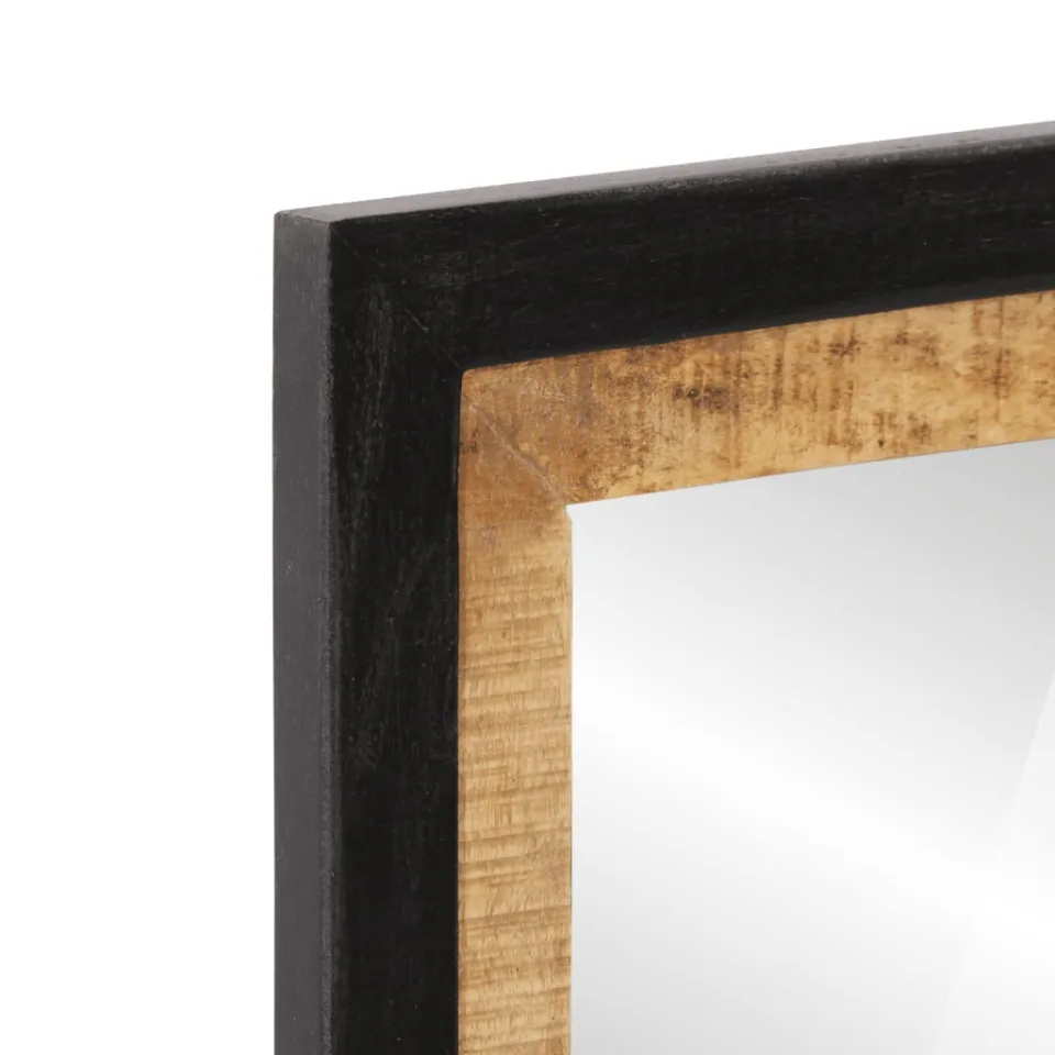 vidaXL Badkamerspiegel 55x1x60 cm glas en massief mangohout bruin, foto 4