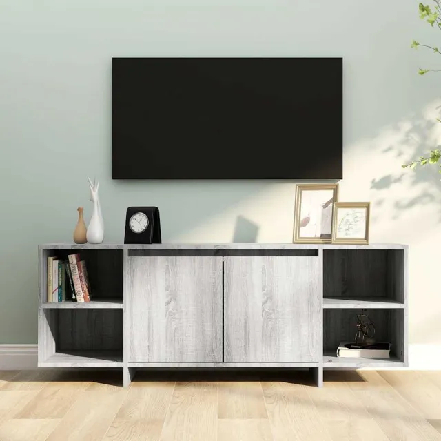 vidaXL Tv-meubel 130x35x50 cm bewerkt hout grijs sonoma eikenkleurig, foto 2