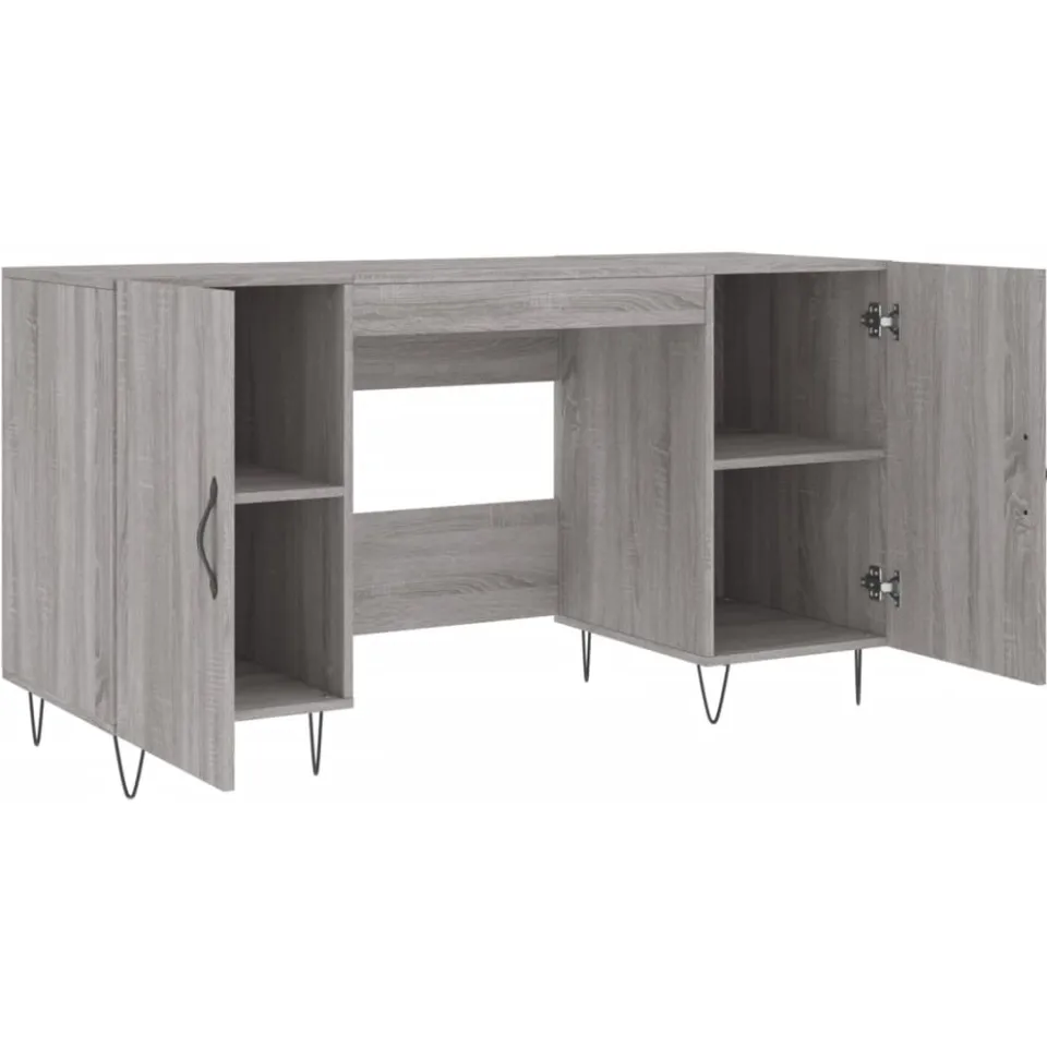 vidaXL Bureau 140x50x75 cm bewerkt hout grijs sonoma eikenkleurig