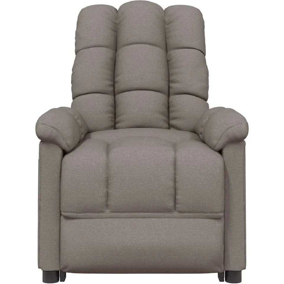 vidaXL Massagestoel elektrisch stof taupe