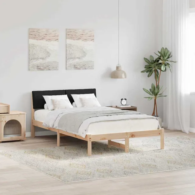 vidaXL Bedframe Bruin en zwart 120 x 200 cm Massief grenenhout