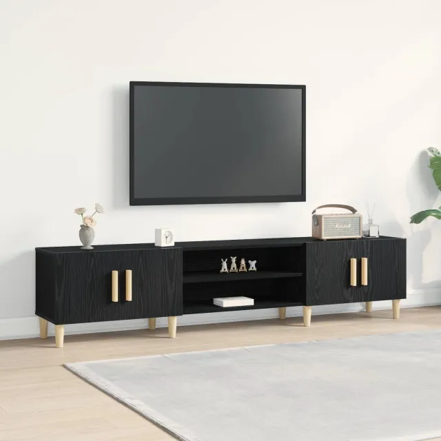 vidaXL TV-kast 180 x 31,5 x 40 cm Zwart Eiken Bewerkt hout, foto 2