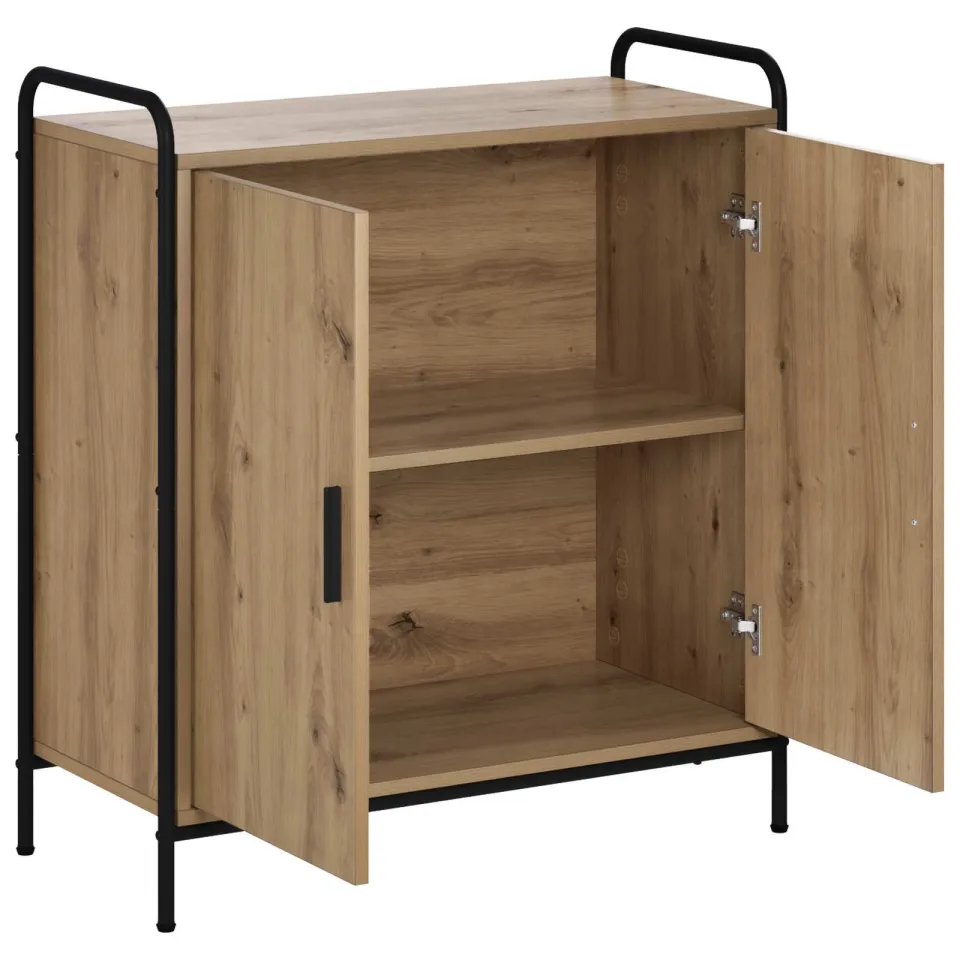 vidaXL Dressoir Artisanaal eiken 97 x 33 x 81 cm Bewerkt hout, foto 2