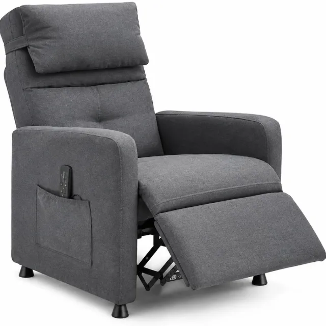 ITRONIQ Elektrische Relaxfauteuil Met Massage & Verwarming - Verstelbaar 90-165° - Voetensteun - Afstandsbediening - Grijs