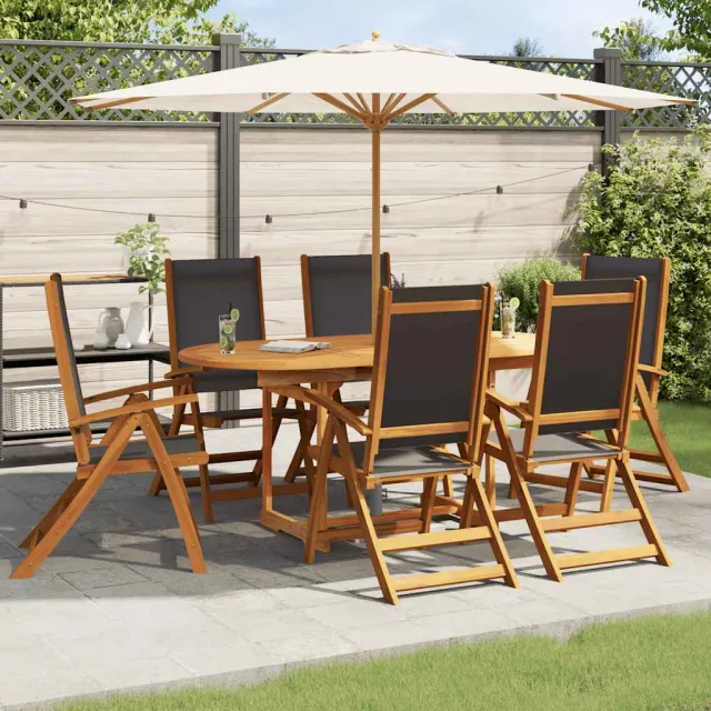 vidaXL 7-delige Tuinset massief acaciahout bruin, foto 2