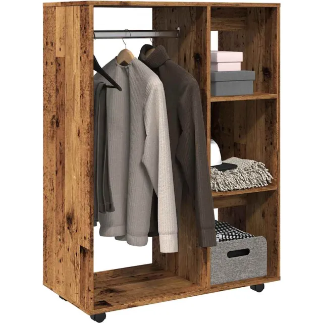 vidaXL Kledingkast 80x40x110 cm bewerkt hout oud houtkleurig Bruin