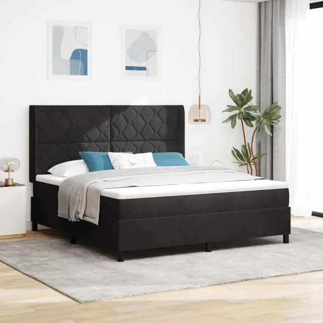 vidaXL Boxspringbed met hoofdeinde Zwart 180 x 200 cm Fluweel