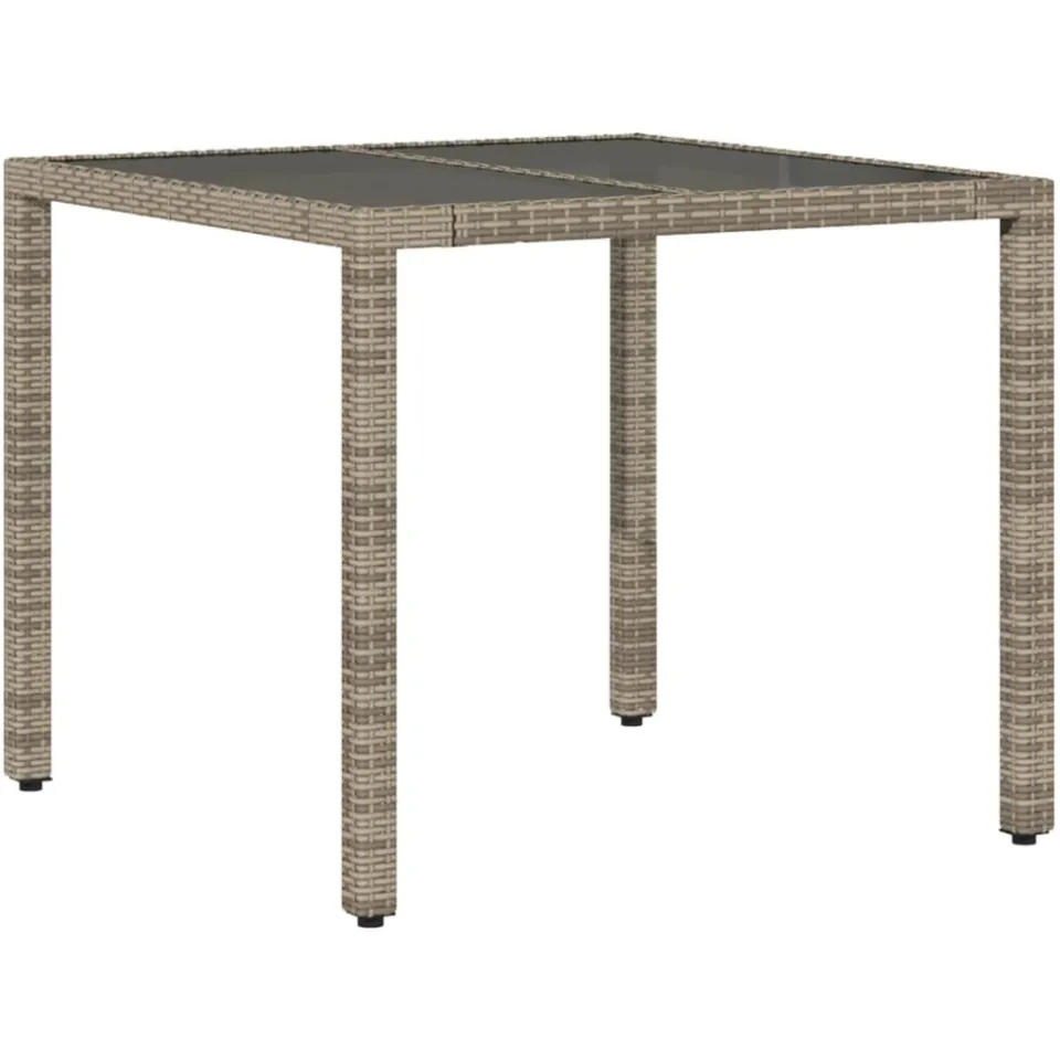 vidaXL 5-delige Tuinset met kussens poly rattan en glas grijs, foto 4