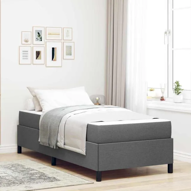 vidaXL Boxspringbed Donkergrijs 90 x 200 cm Stof