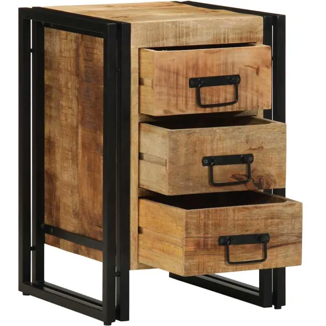vidaXL Nachtkastje met lade Bruin 40 x 40 x 59 cm Massief Mango Hout