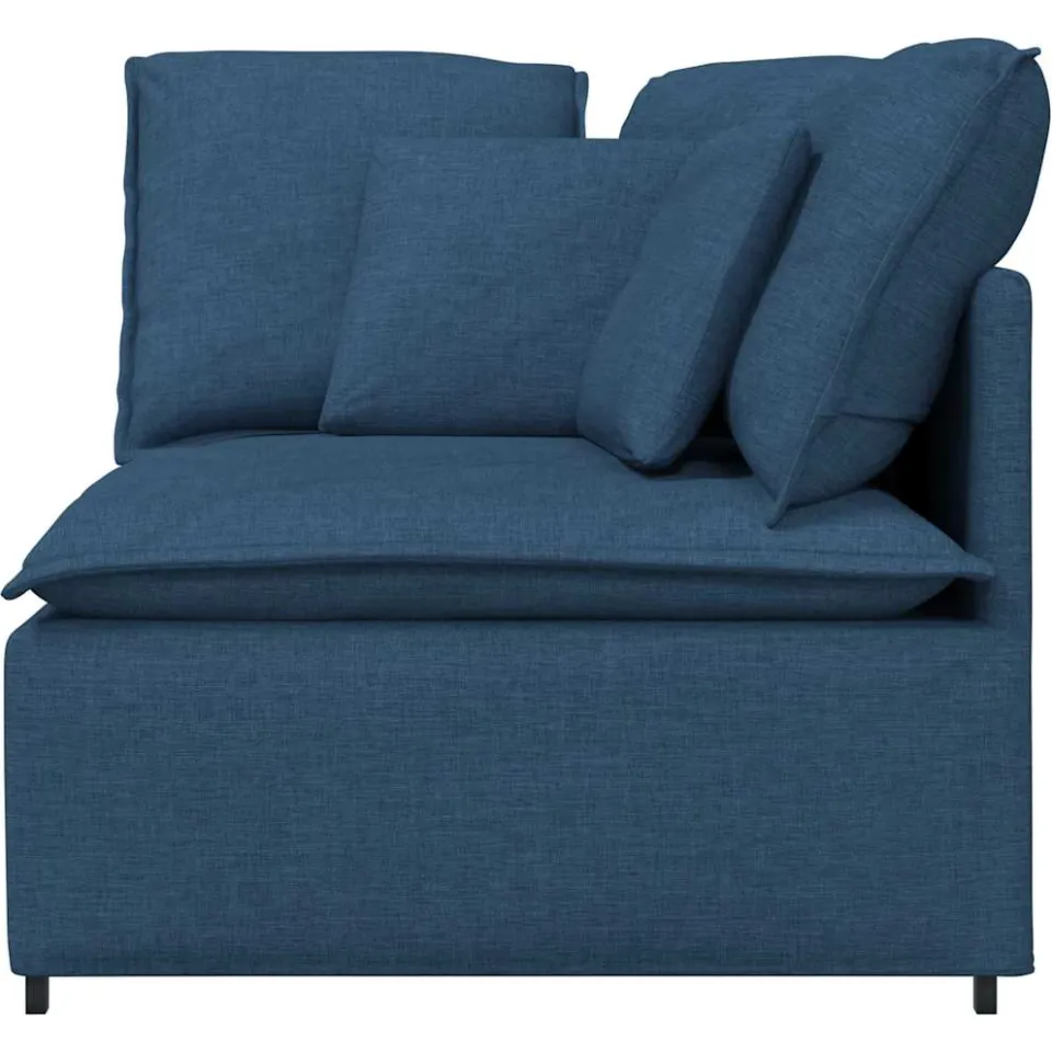 vidaXL Modulaire hoekmodule bank met kussens 100 cm blauw