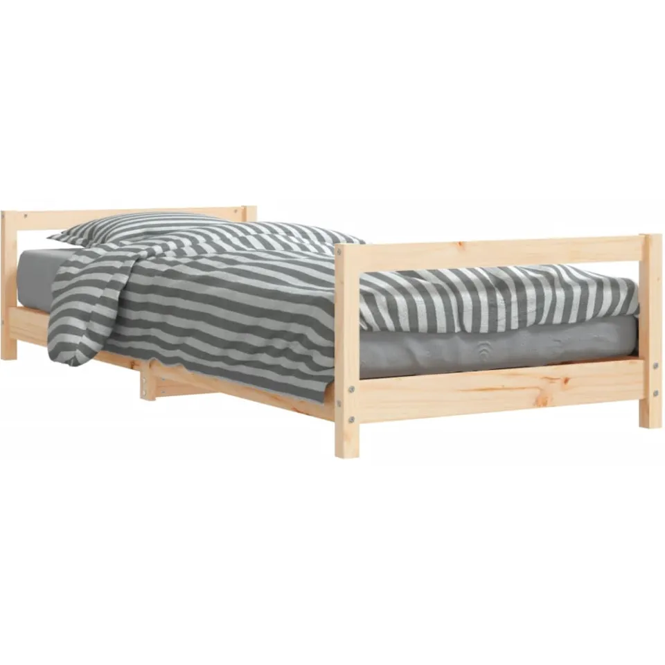 vidaXL Kinderbedframe 80x200 cm massief grenenhout bruin, foto 3