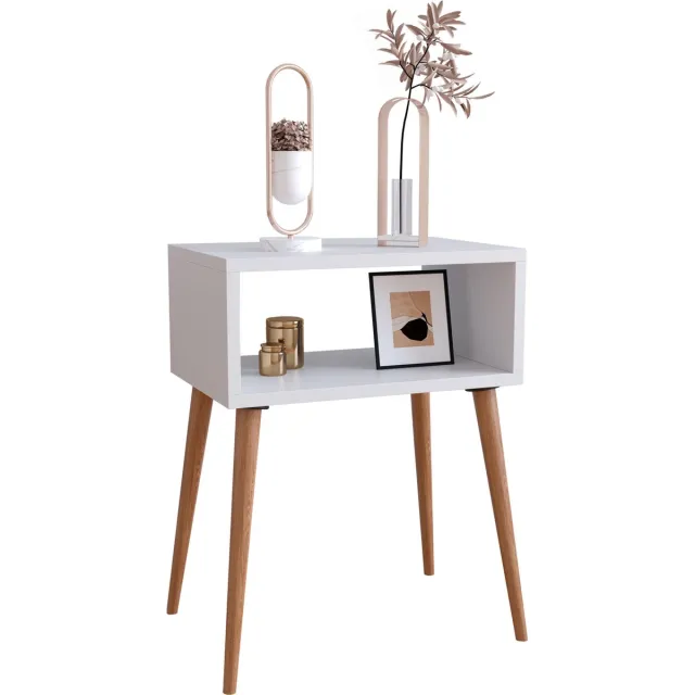 Vcm Nachtkastje Bijzettafel Console Boxspring nachtkastje Singol Wit