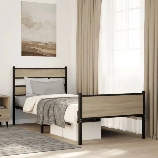 vidaXL Bedframe zonder matras hout sonoma eikenkleurig 90x190 cm