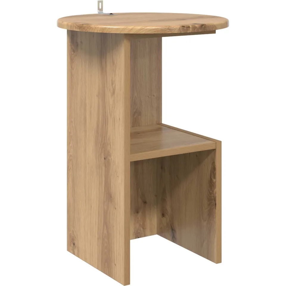 vidaXL Bijzettafel Artisanaal eiken Ø 39,5 x 55 cm Bewerkt hout Bruin