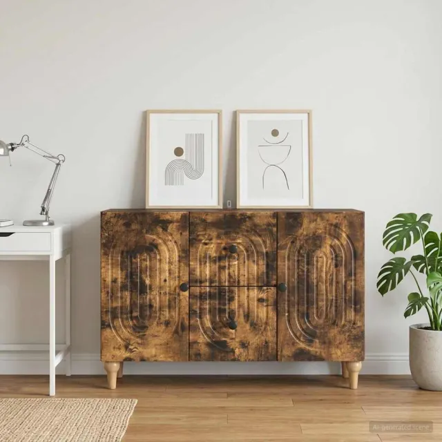 vidaXL TV-kast Gerookt eiken 89 x 34,5 x 60 cm Bewerkt hout, foto 2