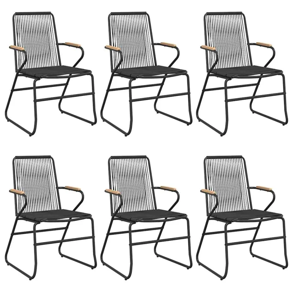 vidaXL 7-delige Tuinset PVC-rattan zwart, foto 3