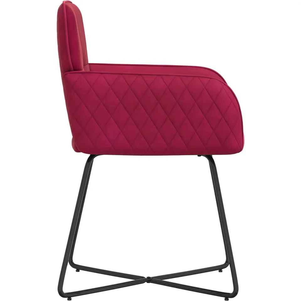vidaXL Eettafelstoelen 6 st fluweel Wijnrood 59 x 56,5 x 86 cm, foto 4