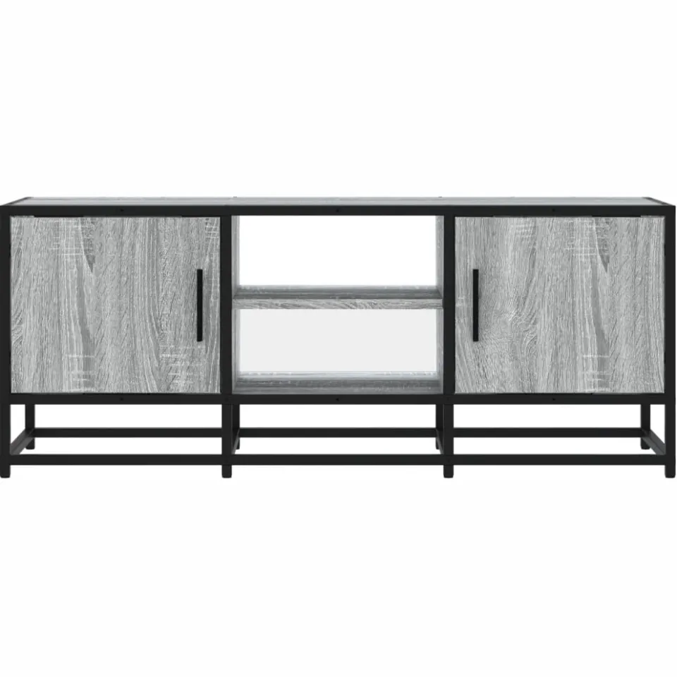 vidaXL Tv-meubel 100x35x41 cm bewerkt hout metaal grijs sonoma eiken, foto 4