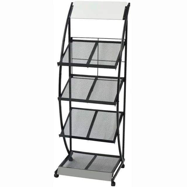vidaXL Tijdschriftenrek zwart en wit 47x40x134 cm A4