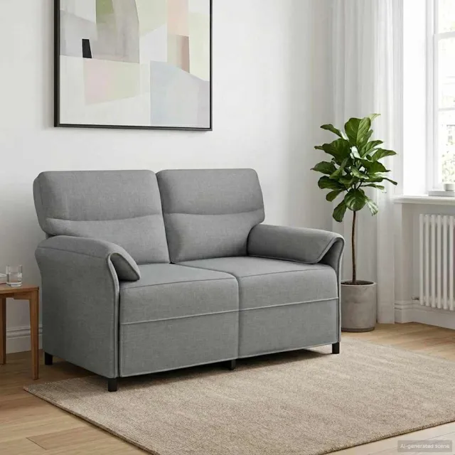 vidaXL 2-Zits Sofa 2-zits Lichtgrijs 138 x 83 x 95 cm Stof