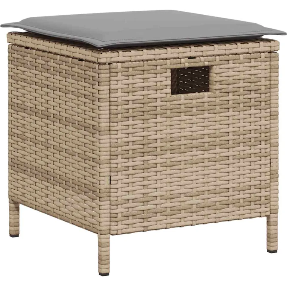 vidaXL 6-delige tuinbankset met kussens L-vormig beige polyrotan, foto 4