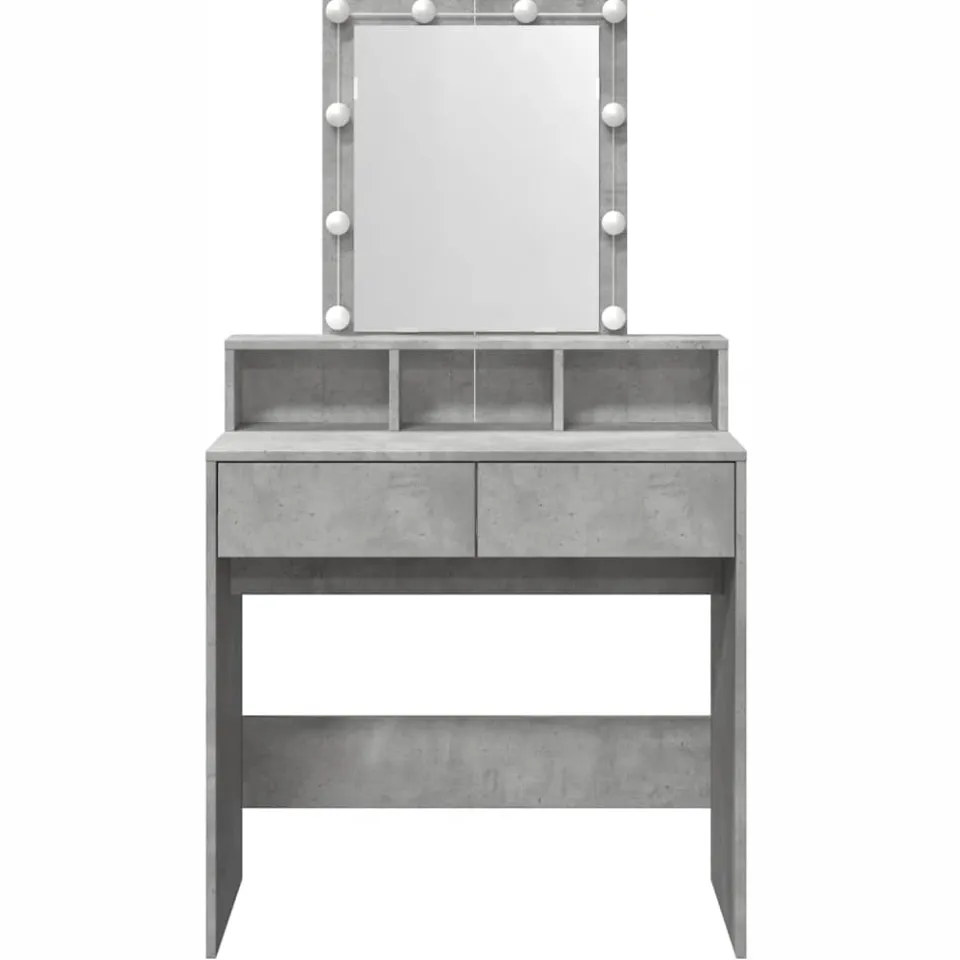 vidaXL Kaptafel met LED 80x41x144,5 cm betongrijs grijs, foto 4