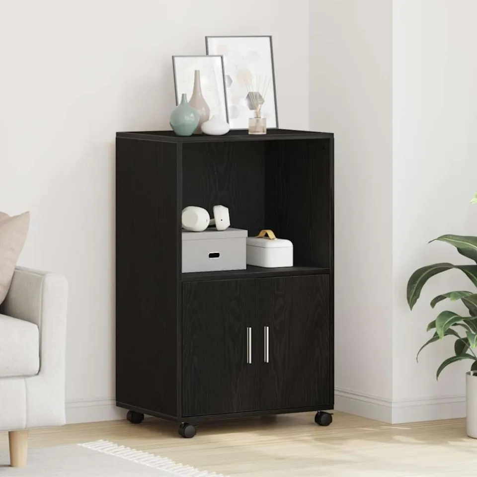 vidaXL Kast Zwart Eiken 55 x 40 x 82 cm, foto 4
