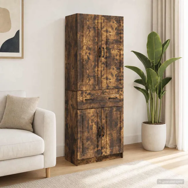 vidaXL Kastenset 2 st Gerookt eiken Bewerkt hout, foto 2