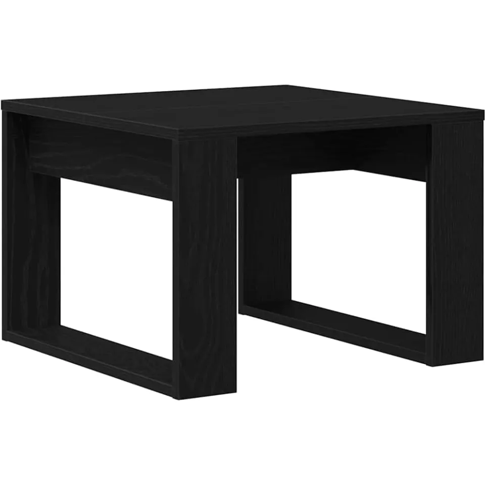 vidaXL Salontafel Zwart Eiken 50 x 50 x 35 cm Bewerkt hout, foto 3