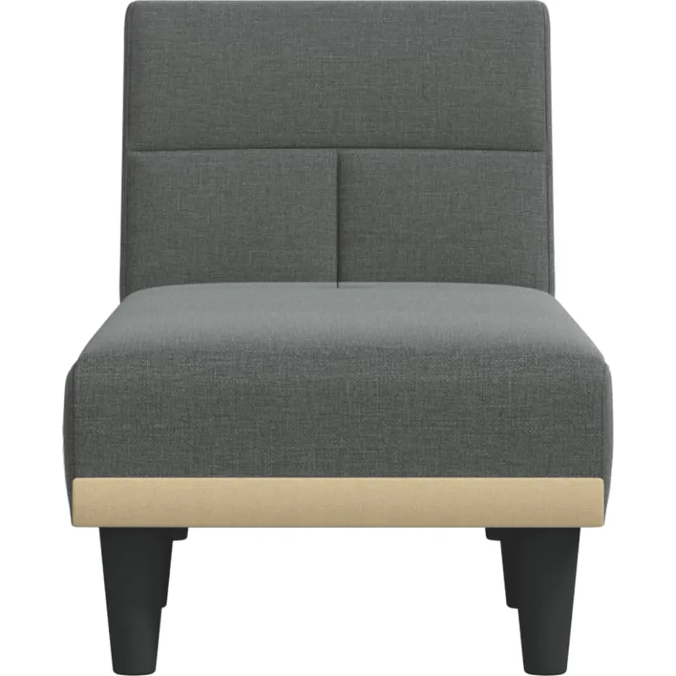 vidaXL Chaise longue stof donkergrijs