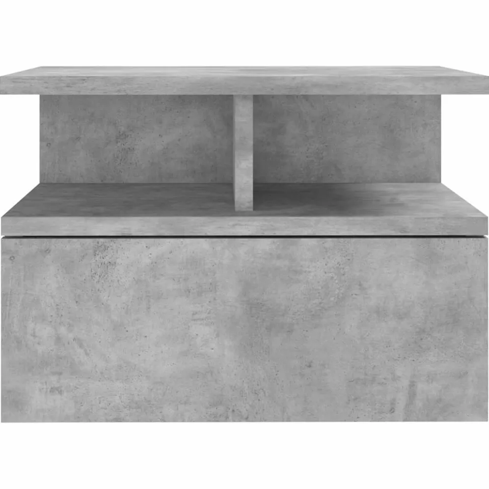 vidaXL Nachtkastje zwevend 40x31x27 cm bewerkt hout betongrijs