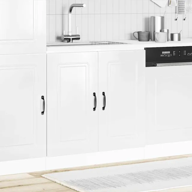 vidaXL Spoelbakonderkast Kalmar 80x46x81,5cm bewerkt hout hoogglanswit