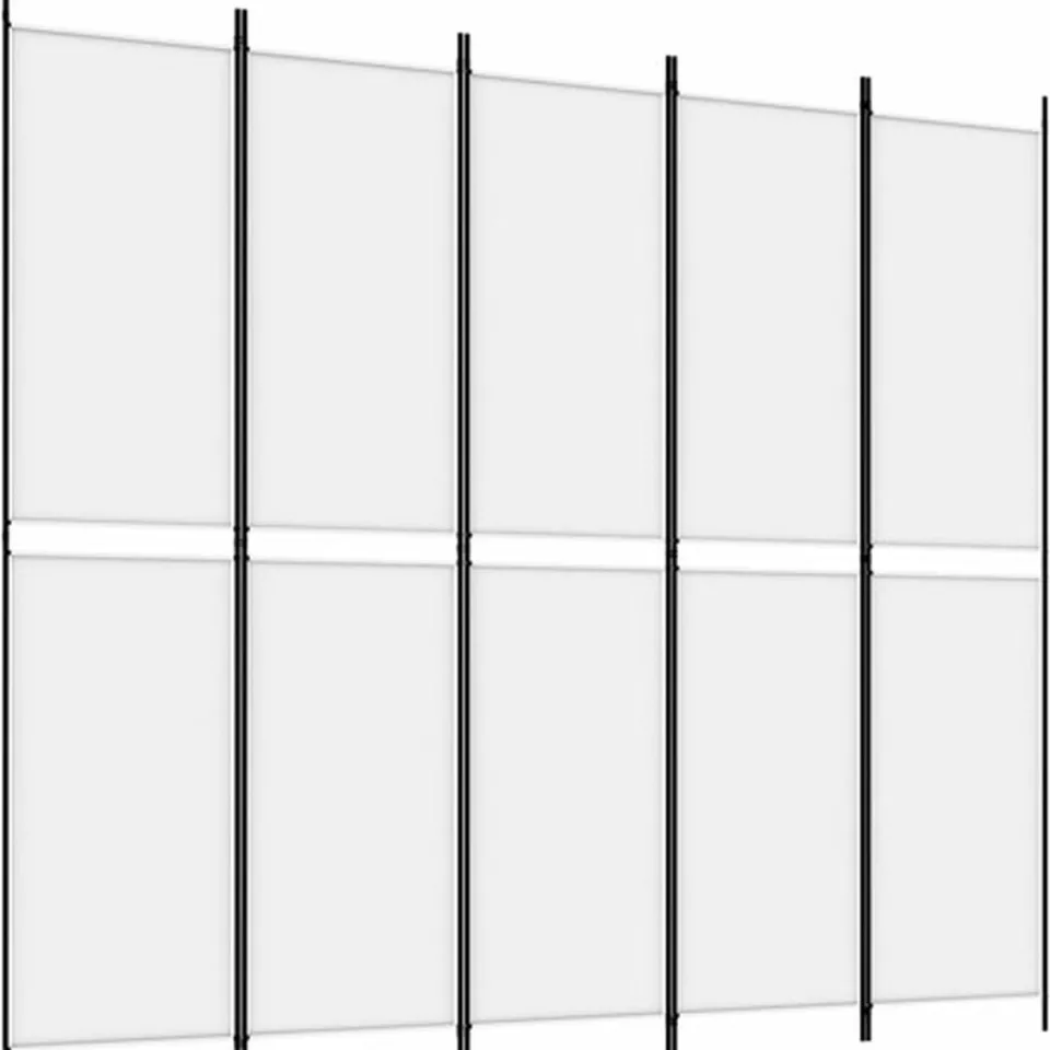 vidaXL Kamerscherm met 5 panelen 250x220 cm stof wit, foto 3