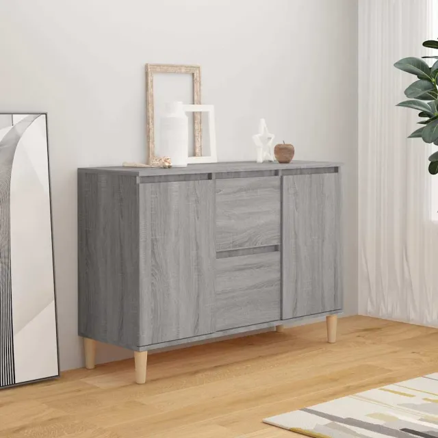 vidaXL Dressoir 101x35x70 cm bewerkt hout grijs sonoma eikenkleurig, foto 2