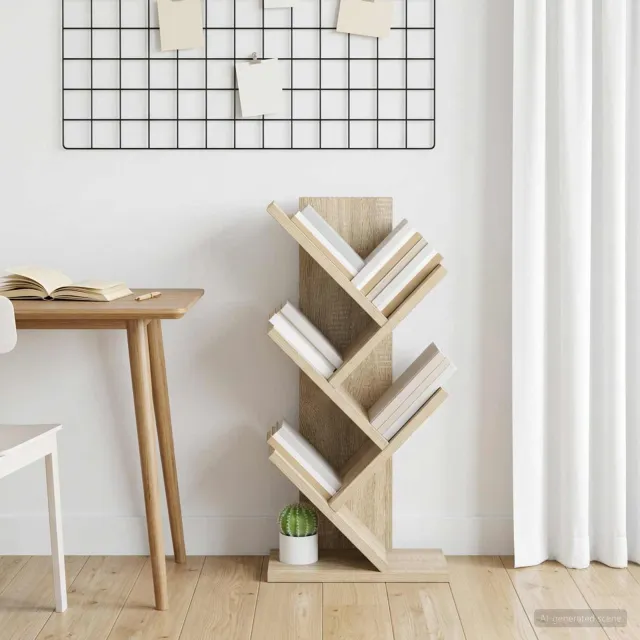 vidaXL Boom Boekenplank 4-Tier 30 x 18 x 60 cm Bewerkt hout Bruin
