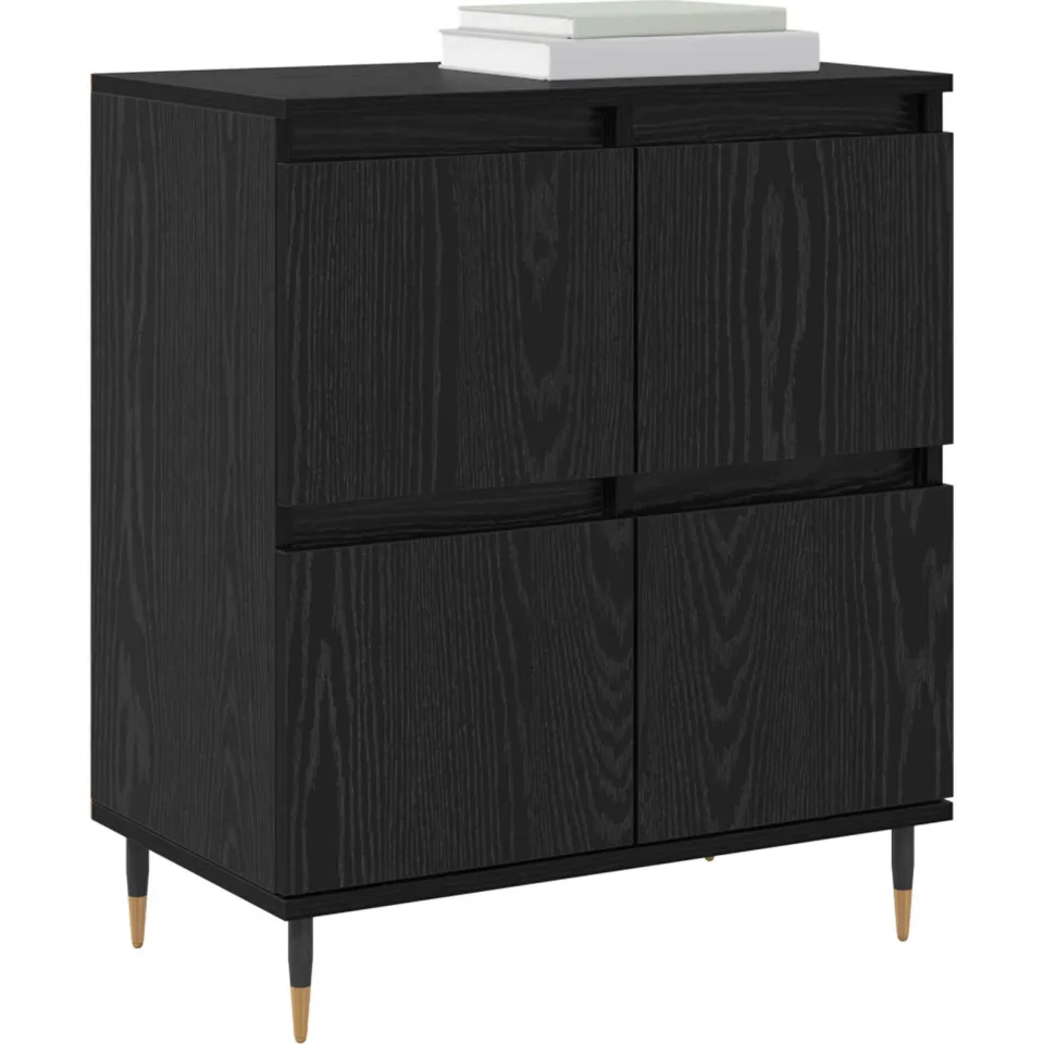 vidaXL Opbergkast 2 st Zwart Eiken 60 x 35 x 70 cm