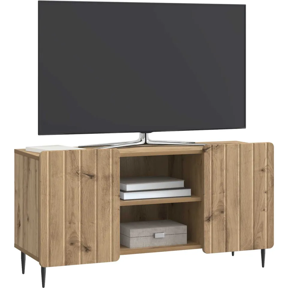 vidaXL TV-kast 102 x 34,5 x 52 cm Artisanaal eiken Bewerkt hout Bruin