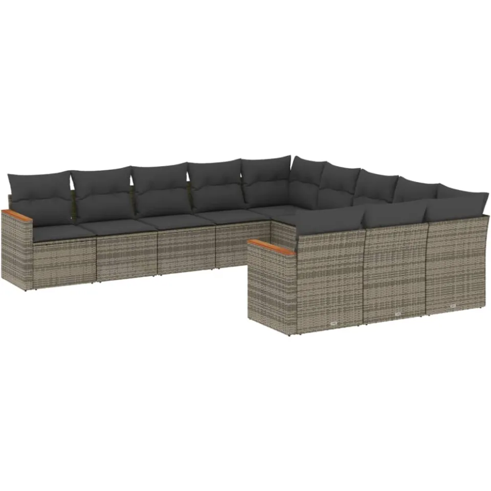 vidaXL Patio Sofa Set 11-zits Grey, foto 3