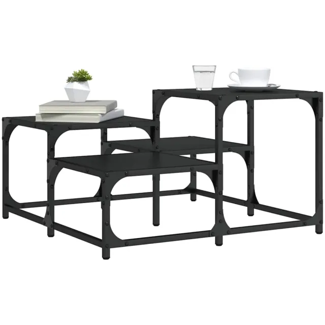 vidaXL Salontafel 68x68x40 cm bewerkt hout zwart