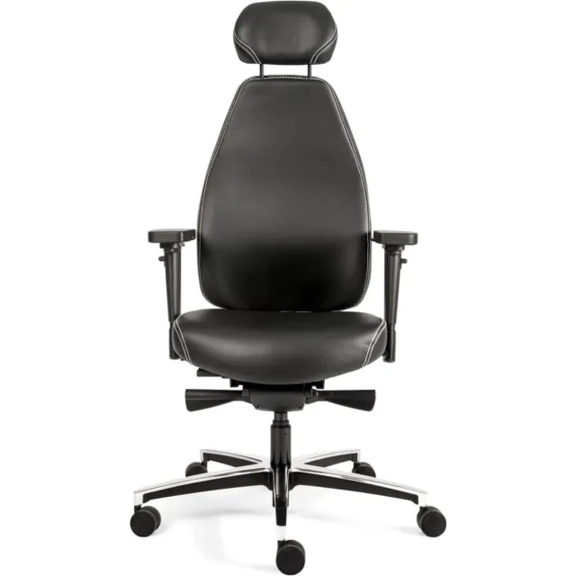 Sit And Move Therapod X Hoofdsteun - Zwart Leder - Bureaustoel