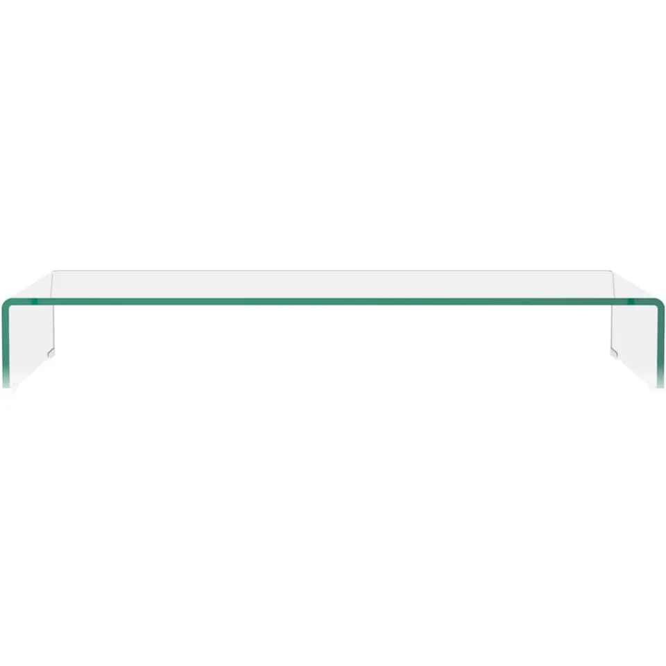 vidaXL Tv-meubel/monitorverhoger transparant 90x30x13 cm glas Transparent