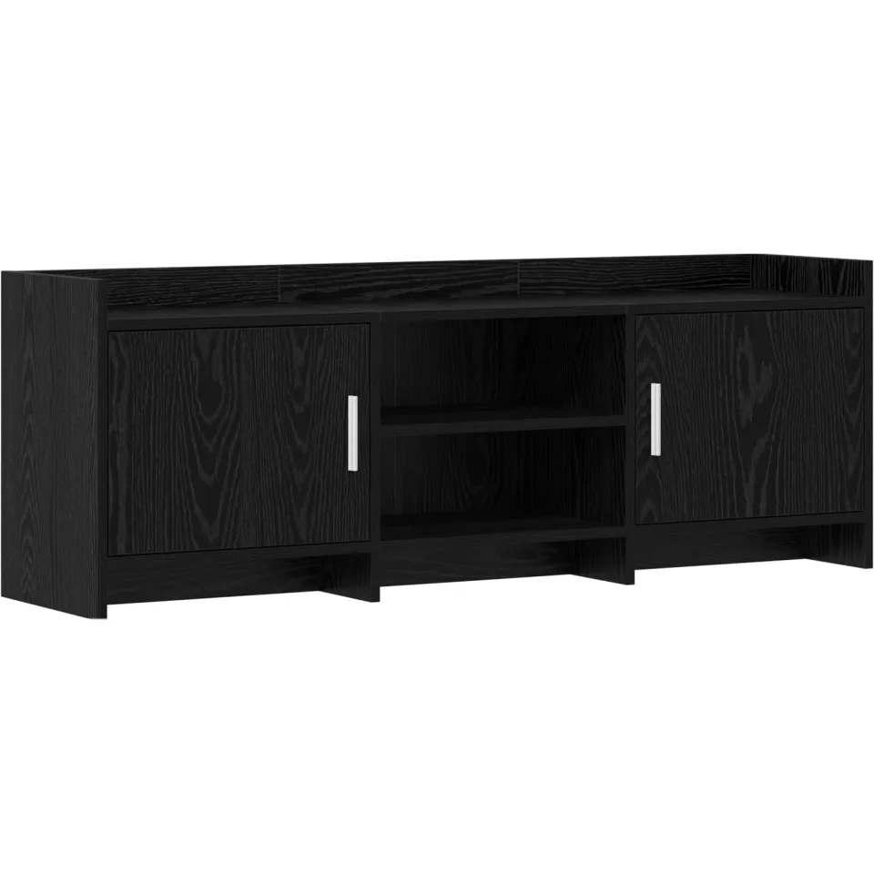 vidaXL TV-kast 130 x 33 x 47 cm Zwart eiken Bewerkt hout, foto 3