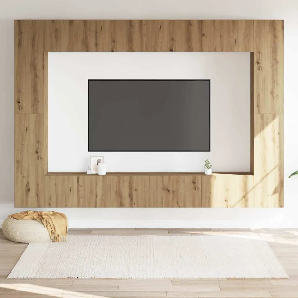 vidaXL 8-delig Tv-meubelset wandmontage bewerkt hout artisanaal eiken, foto 2