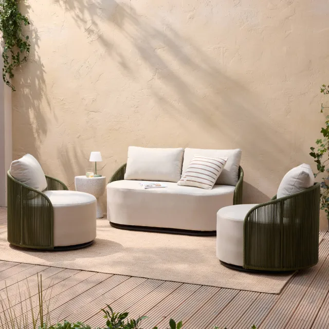 NOUS Garden loungeset Valdi beige/ groen