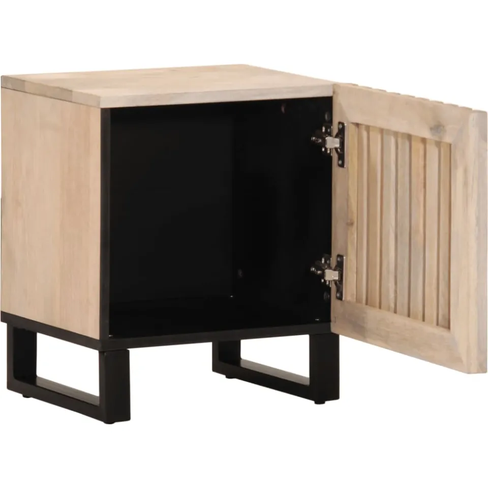 vidaXL Nachtkastjes 2 st 40x34x46 cm massief gebleekt mangohout bruin, foto 3
