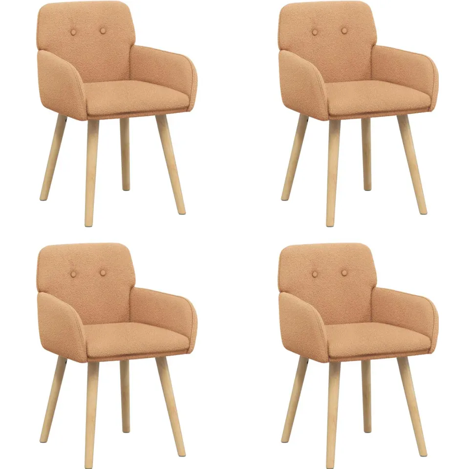 vidaXL Eettafelstoelen 4 st Bouclé Beige 59 x 56,5 x 85 cm, foto 3