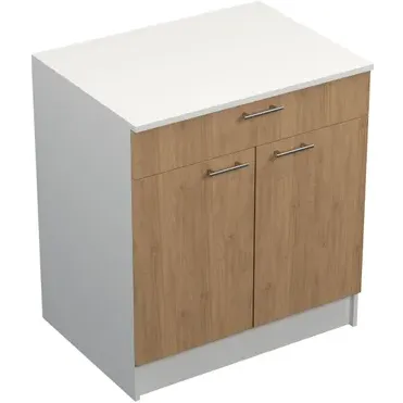 Prim Onderkast 2 Deuren 1 Lade - Wit - 80x89x59cm - Inclusief Werkblad, foto 4